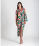 Blusa decote em v padrão floral