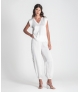 Blusa decote em v acetinada