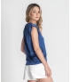 Blusa decote em v acetinada