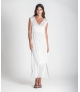 Vestido decote em v acetinado