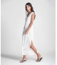 Vestido decote em v acetinado