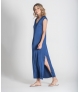 Vestido decote em v acetinado