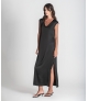 Vestido decote em v acetinado
