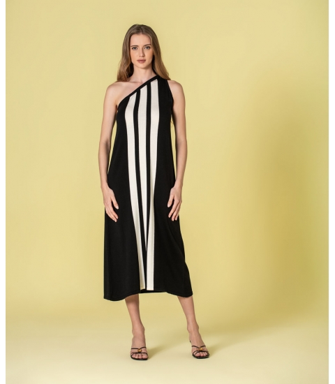 Vestido comprido riscas