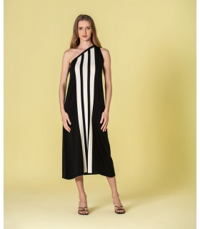 Vestido comprido riscas