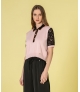 Camisola com mangas em renda