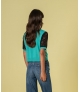 Camisola com mangas em renda