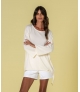 Camisola coração pointelle nas costas