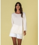 Camisola coração pointelle nas costas