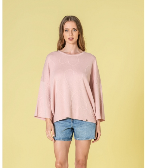 Camisola corações em relevo