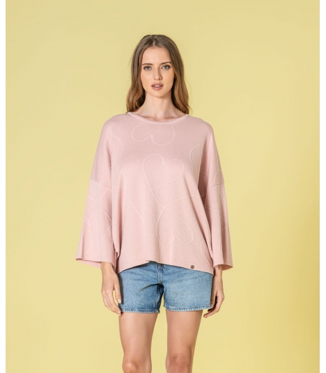 Camisola corações em relevo