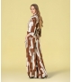 Kimono com padrão geométrico e cinto