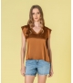 Blusa decote em v acetinada