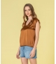 Blusa decote em v acetinada