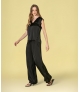 Blusa decote em v acetinada