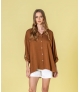 Blusa com manga curta acetinada