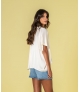 Blusa com manga curta acetinada