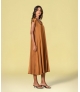 Vestido decote em v acetinado