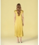Vestido decote em v acetinado