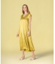 Vestido decote em v acetinado