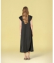 Vestido decote em v acetinado