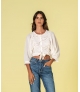 Blusa bordado inglês com botões