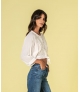 Blusa bordado inglês com botões