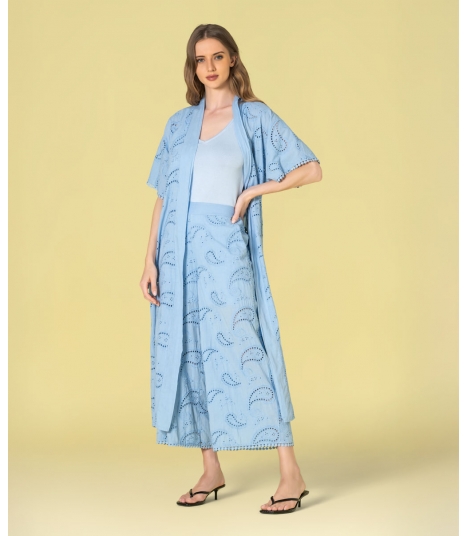 Kimono bordado inglês