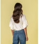 Blusa com botões e nó na frente acetinada