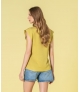 Blusa decote em v com folho na manga
