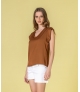 Blusa decote em v com folho na manga