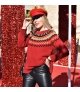 Camisola Jacquard cor Vermelho