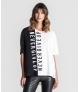 T-Shirt oversize bicolor com motivo