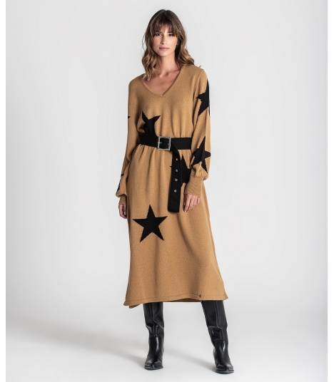 Vestido estrelas com cinto